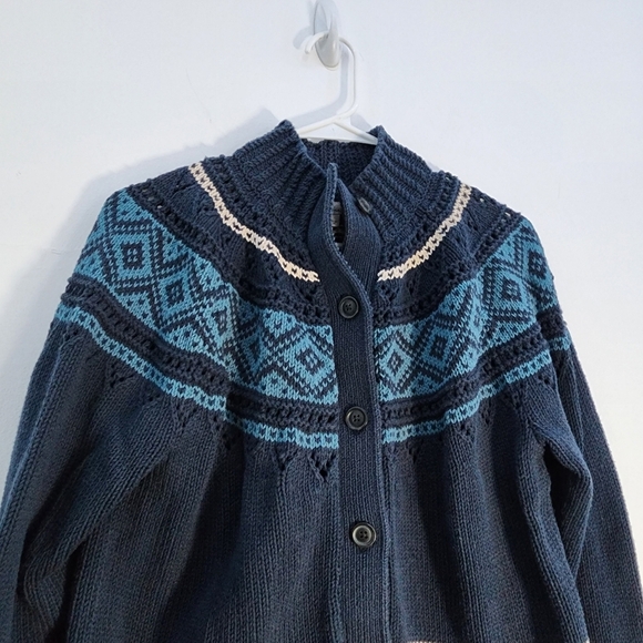 L.L. Bean Blue Cardigan Sweater - Picture 2 of 9